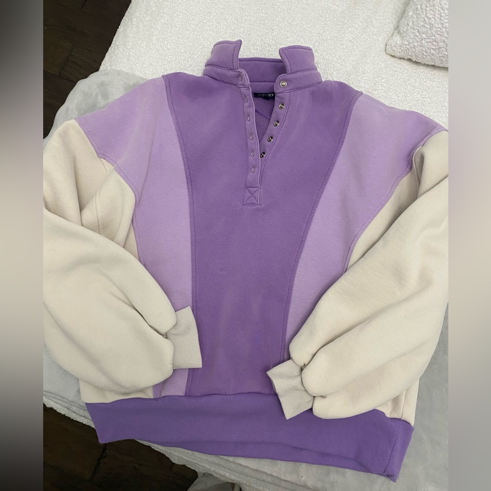 Purple & white sweater
